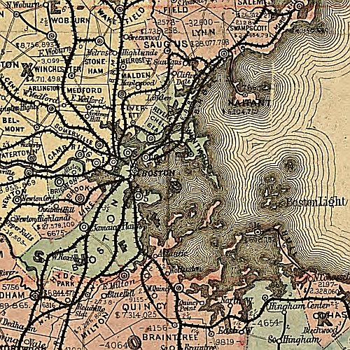 Rail road &amp; township map of Massachusetts, published at the Boston Map Store, 1879