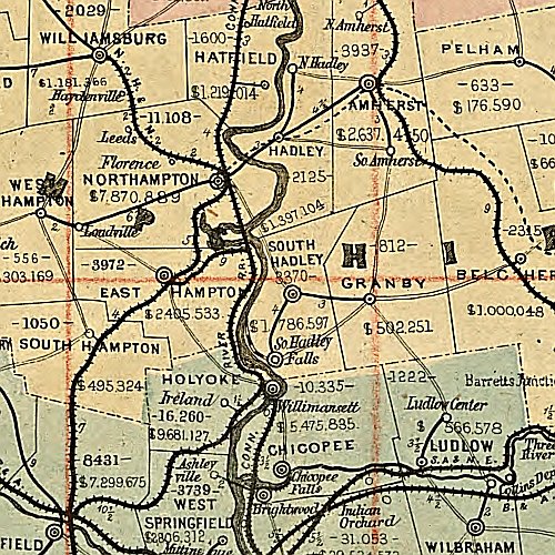 Rail road &amp; township map of Massachusetts, published at the Boston Map Store, 1879