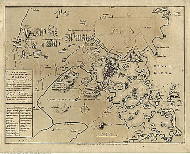 Boston and the country adjacent by J. De Costa, 1775