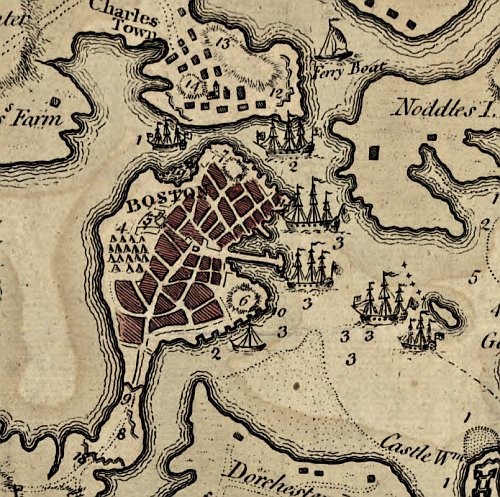 Boston and the country adjacent by J. De Costa, 1775