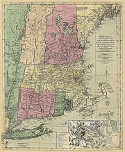 Bowles's New Pocket Map of the Most Inhabited Part of New England, c1785