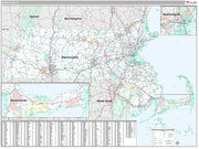 Premium Style Wall Map of Massachusetts by Market Maps