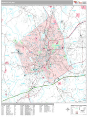 Premium Style Wall Map of Worcester, MA by Market Maps