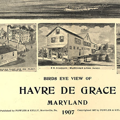 Birds eye view of Havre de Grace, Maryland, 1907