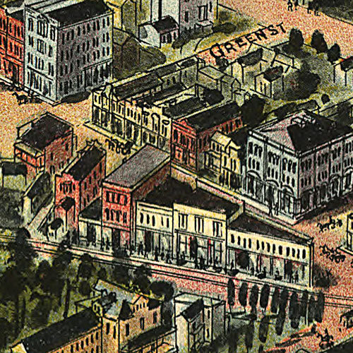 Bird's eye view of Oakland, Maryland, 1906