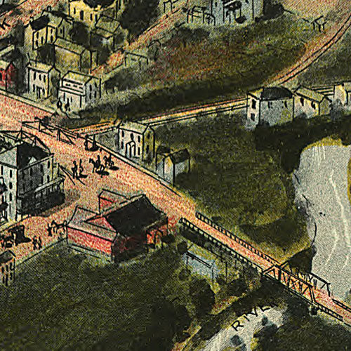 Bird's eye view of Oakland, Maryland, 1906