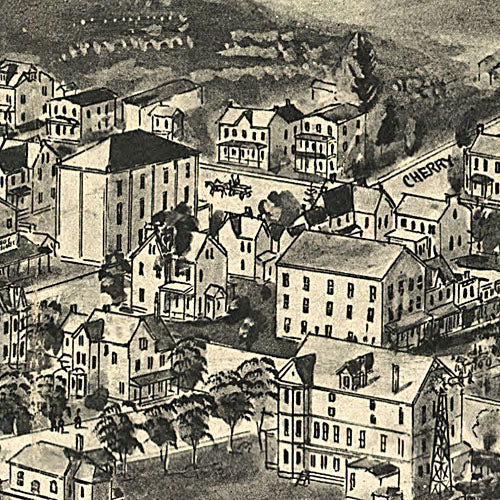 Birds eye view of Rising Sun, Maryland, 1907