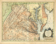 Carte de la Virginie et du Maryland, 1757