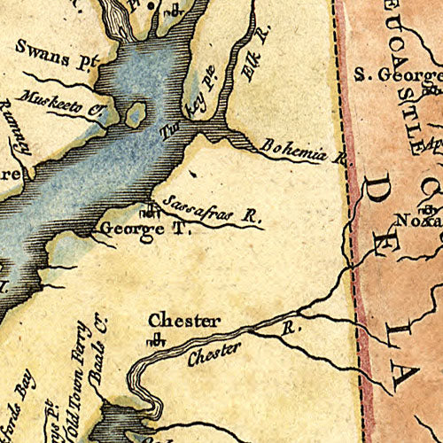 Carte Generale des Etats de Virginie, Maryland, Delaware