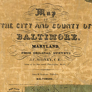 Map of the city and county of Baltimore, Maryland, 1857