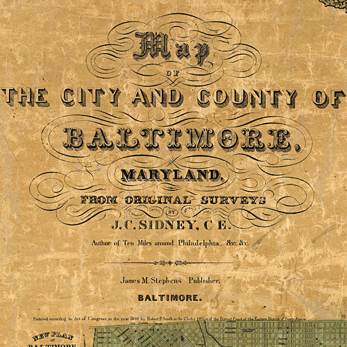 Map of the city and county of Baltimore, Maryland, 1857