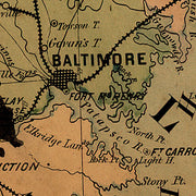 Map of the seat of war exhibiting the surrounding country, 1861