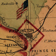 Map of the seat of war exhibiting the surrounding country, 1861