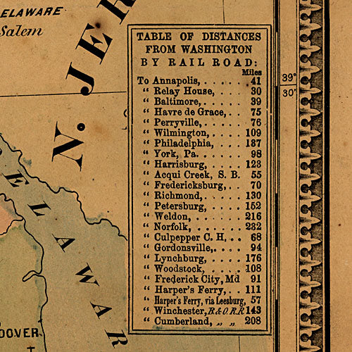 Map of the seat of war exhibiting the surrounding country, 1861