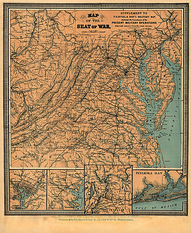 Map of the seat of war, 1861