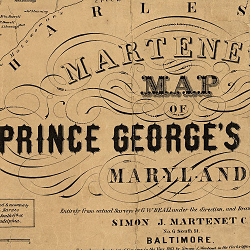 Martenet's Map of Prince George's County, Maryland, 1861