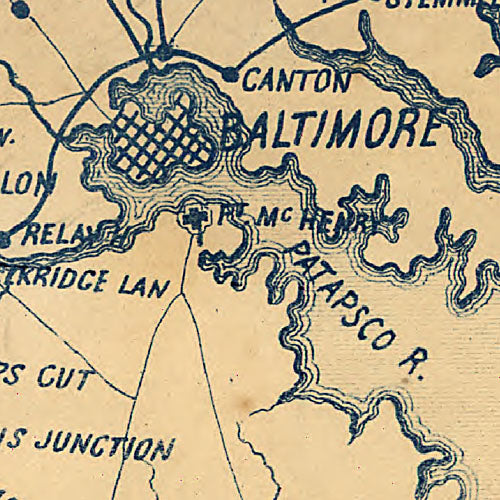 The new war map of Maryland, part of Virginia &amp; Pennsylvania, 1863