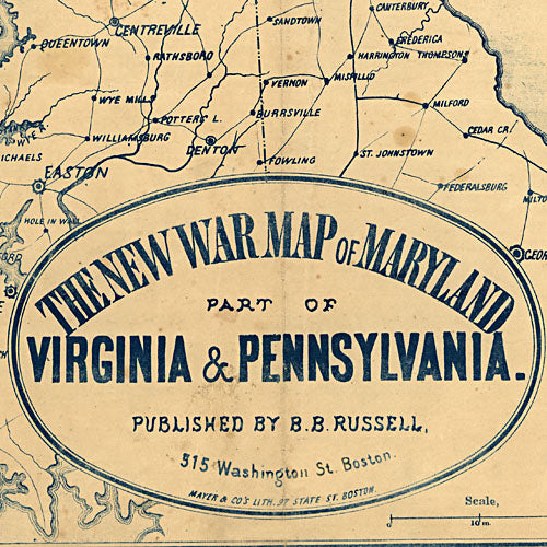 The new war map of Maryland, part of Virginia &amp; Pennsylvania, 1863