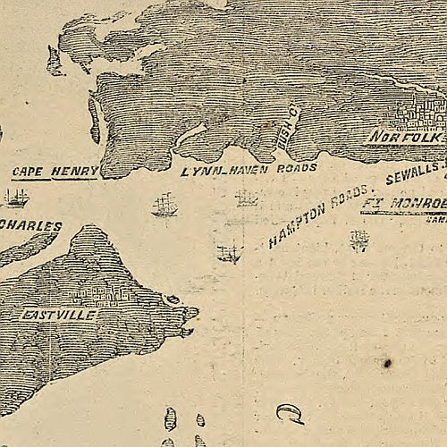 Pictorial map of the seat of war, showing parts of the states of Maryland, Delaware, Virginia, and North Carolina