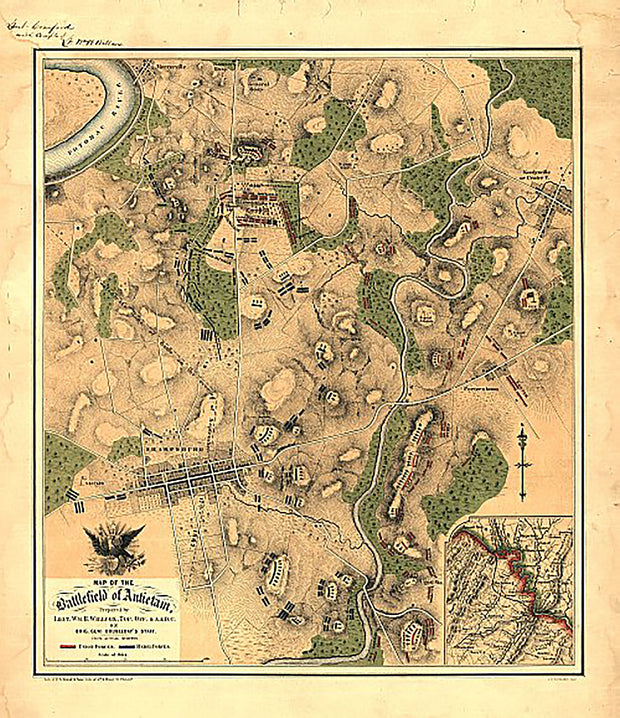 Map of the battlefield of Antietam, prepared by Lieut. Wm. H. Willcox