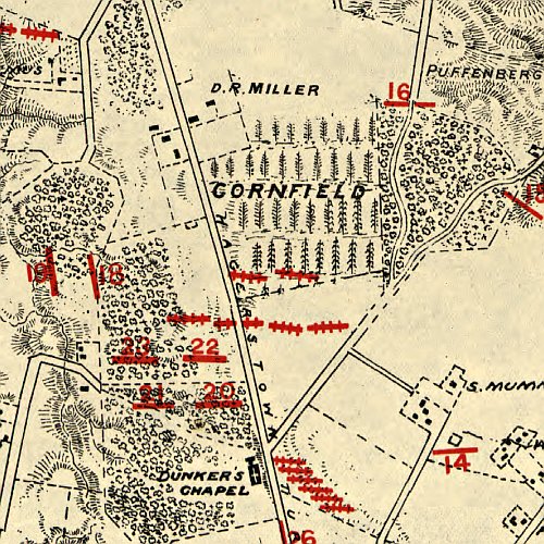 Map of the battlefield of Antietam