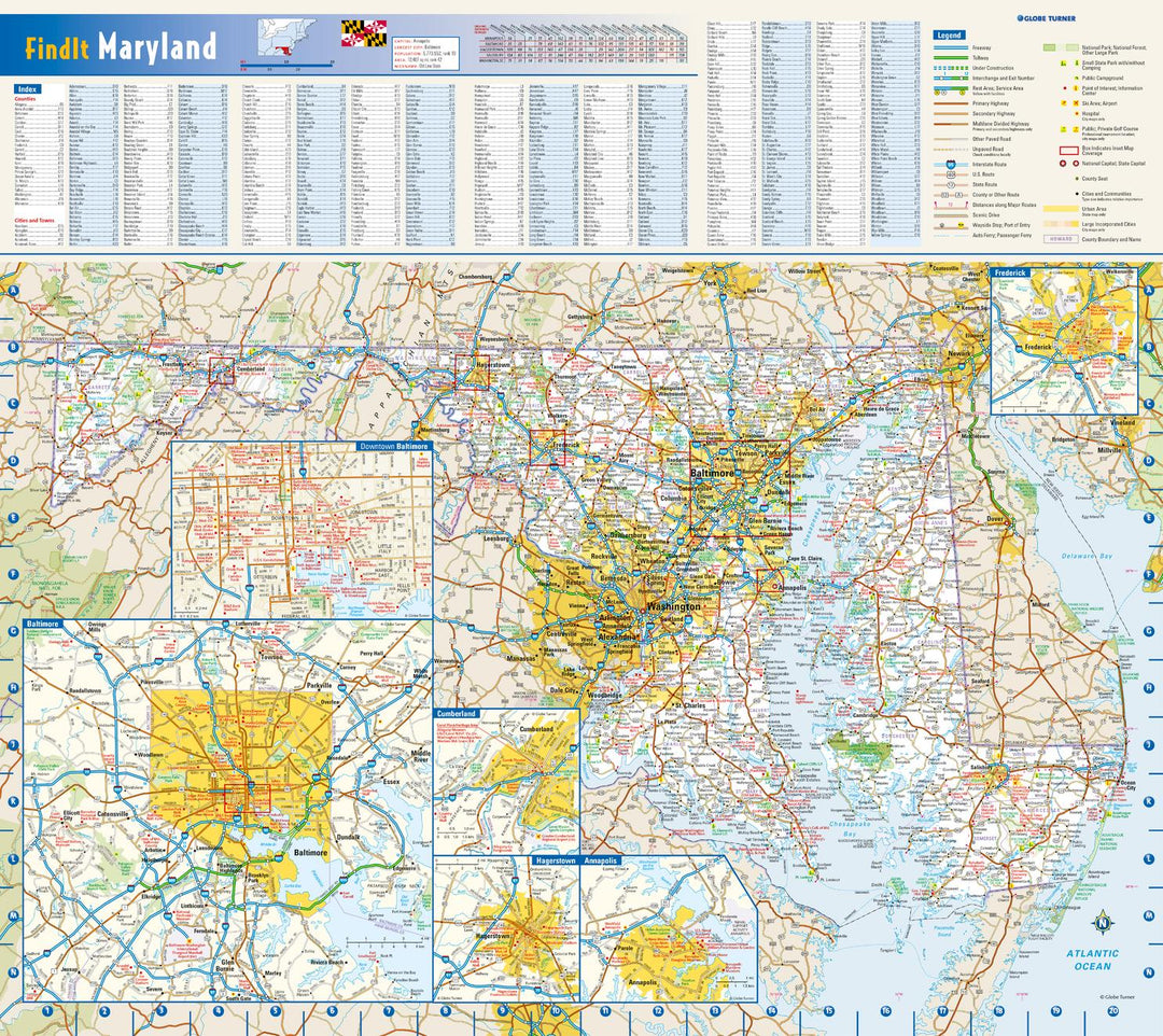 Maryland Wall Map by Globe Turner