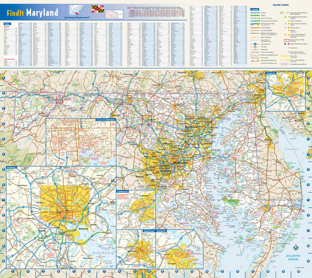 Maryland Wall Map by Globe Turner