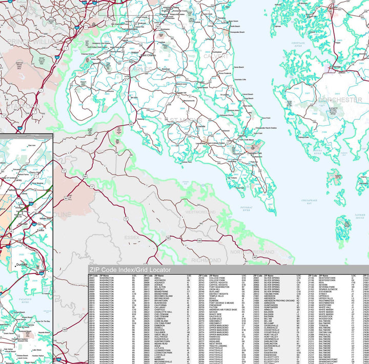 Premium Style Wall Map of Maryland