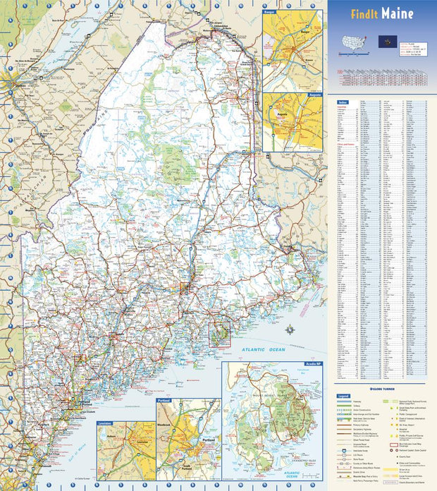 Maine Wall Map by Globe Turner