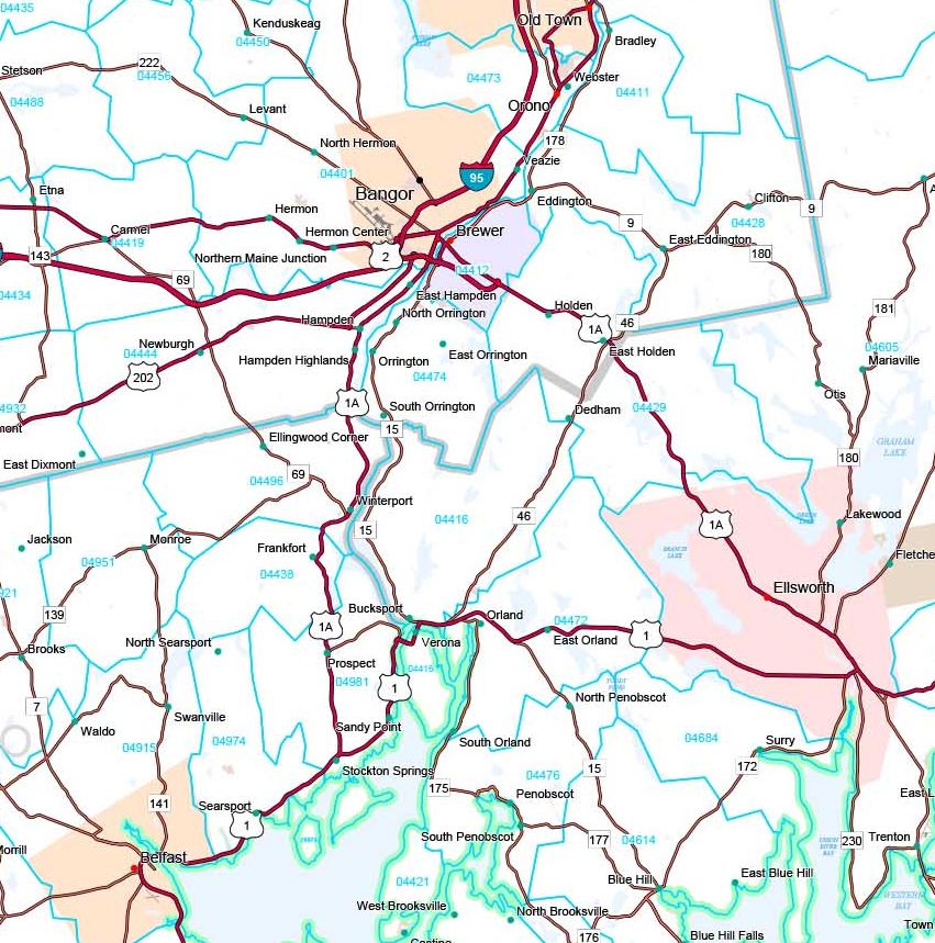 Premium Style Wall Map of Maine