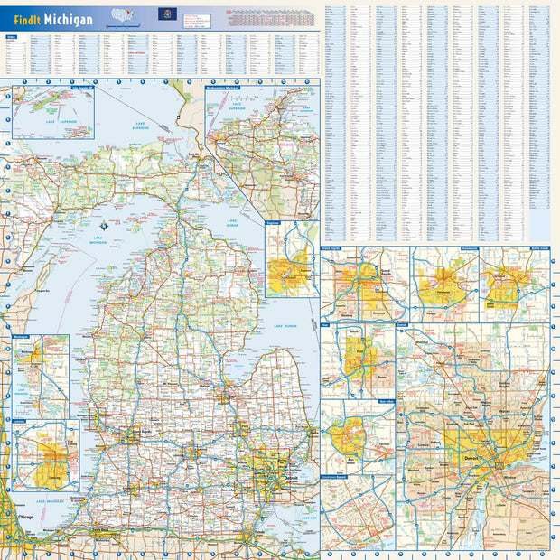 Michigan Wall Map by Globe Turner