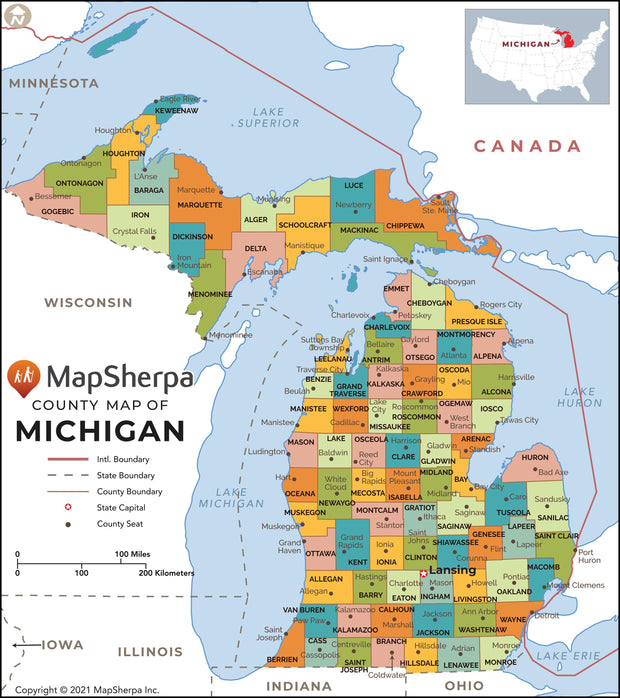 Michigan County Map