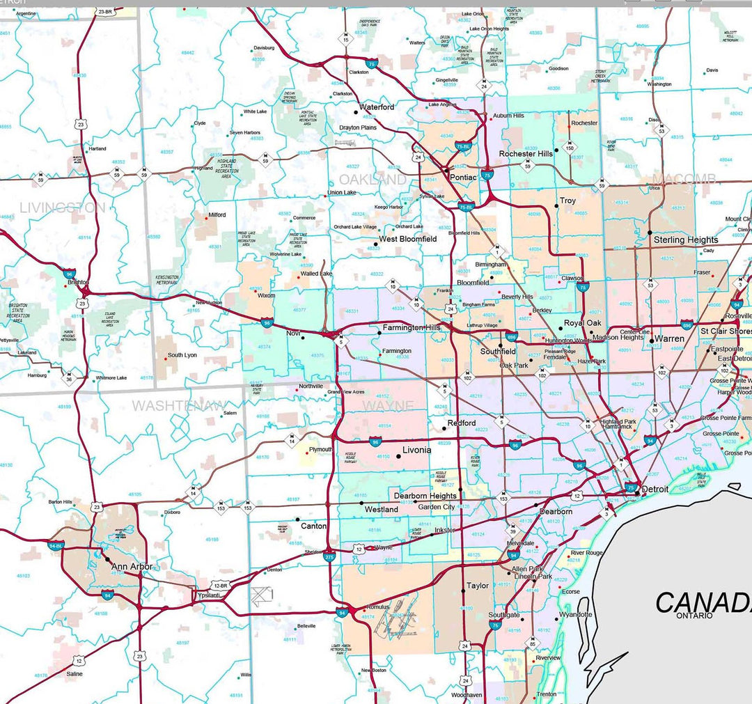 Premium Style Wall Map of Michigan