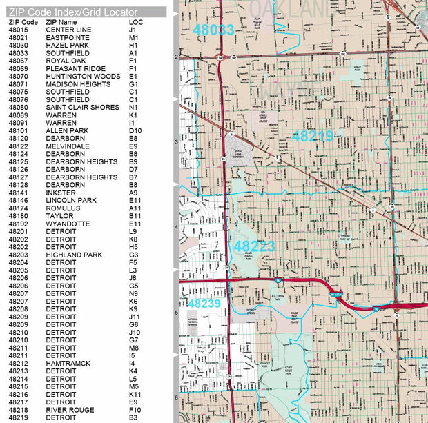 Premium Style Wall Map of Detroit, MI. by Market Maps