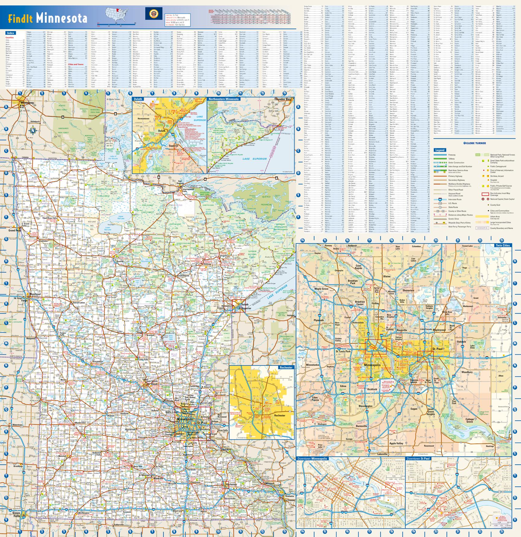 Minnesota Wall Map by Globe Turner – American Map Store