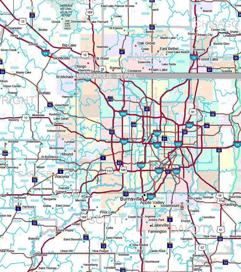 Premium Style Wall Map of Minnesota