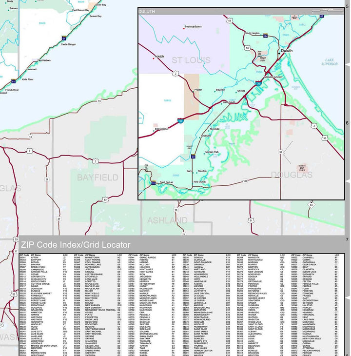 Premium Style Wall Map of Minnesota