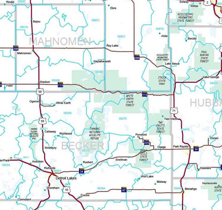 Premium Style Wall Map of Minnesota