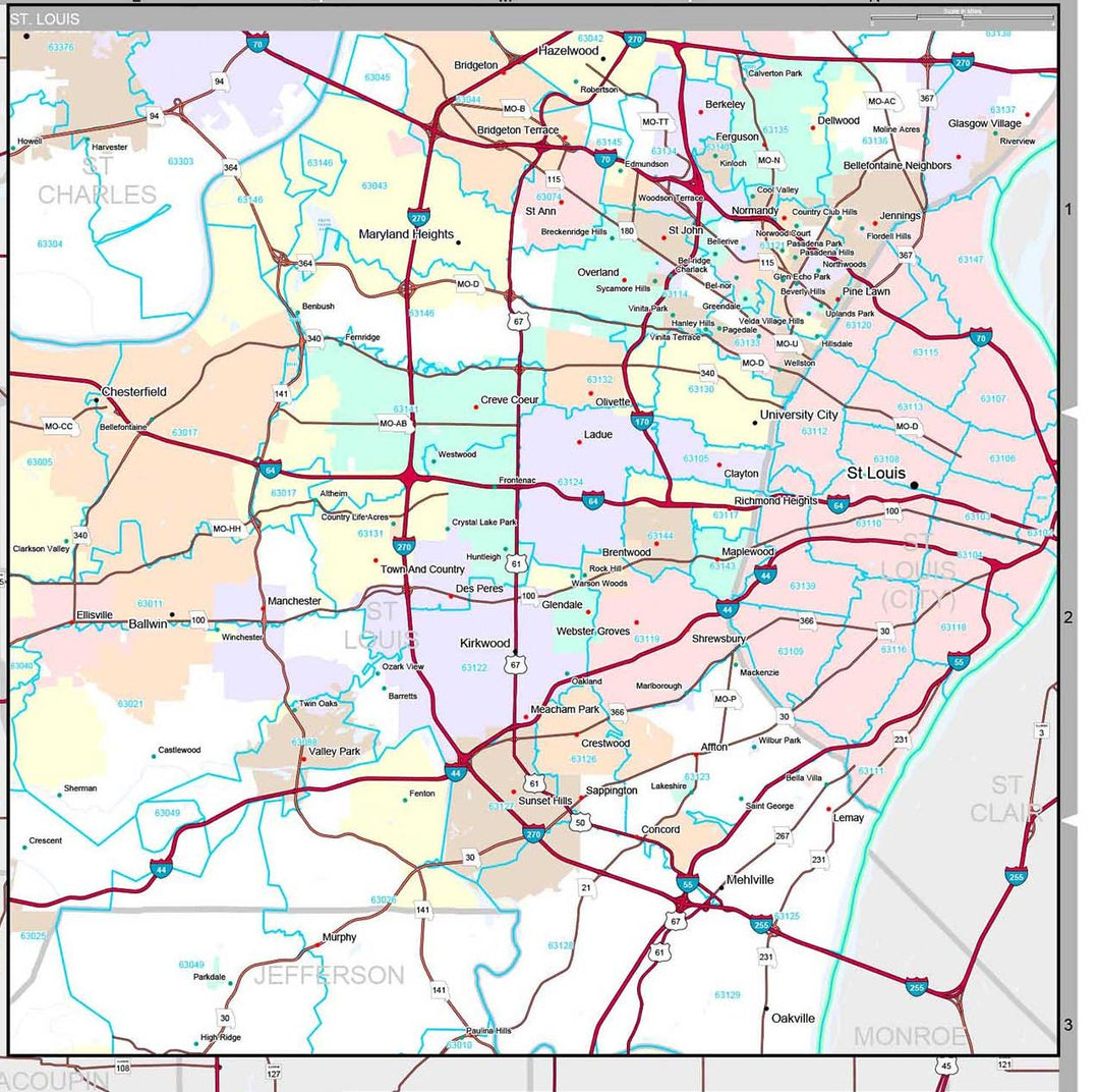 Premium Style Wall Map of Missouri
