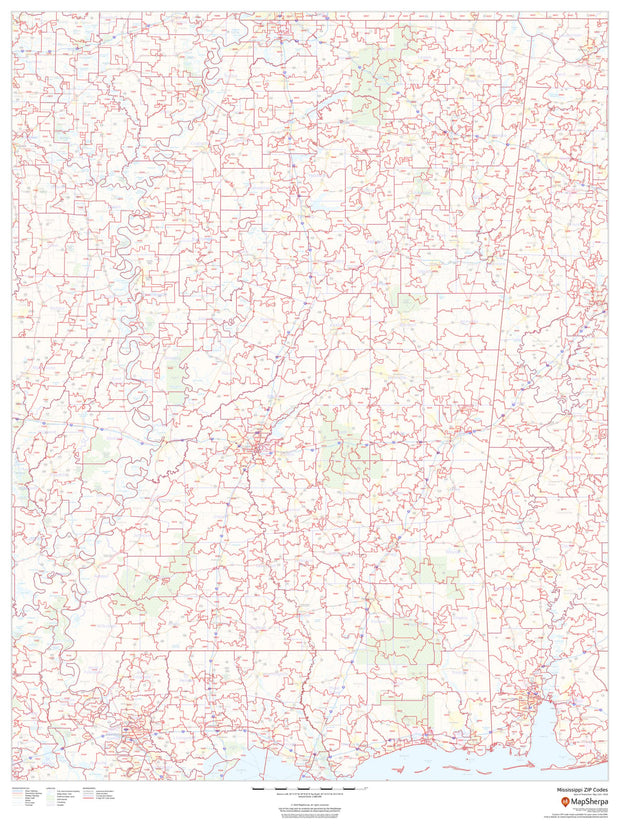 Mississippi Zip Code Map