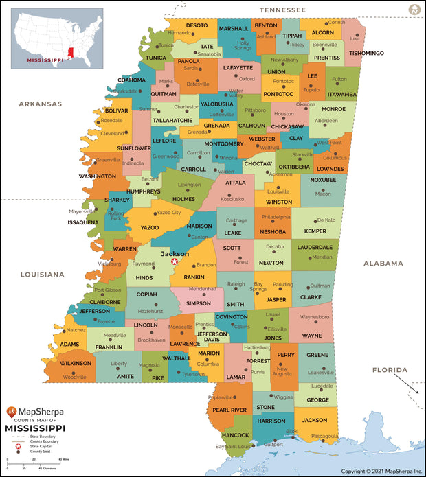 Mississippi County Map