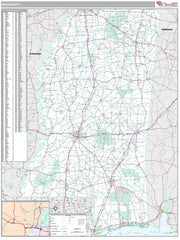 Premium Style Wall Map of Mississippi by Market Maps