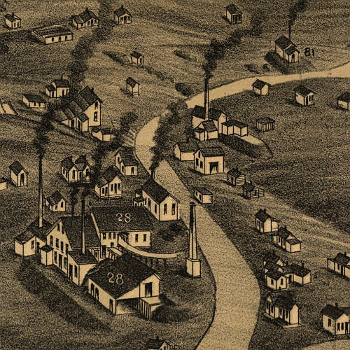 Bird's eye view of Butte-City, Montana by Henry Wellge, 1884