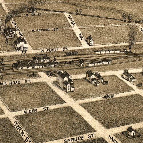 Bird's eye view of Missoula, Montana by Henry Wellge, 1884