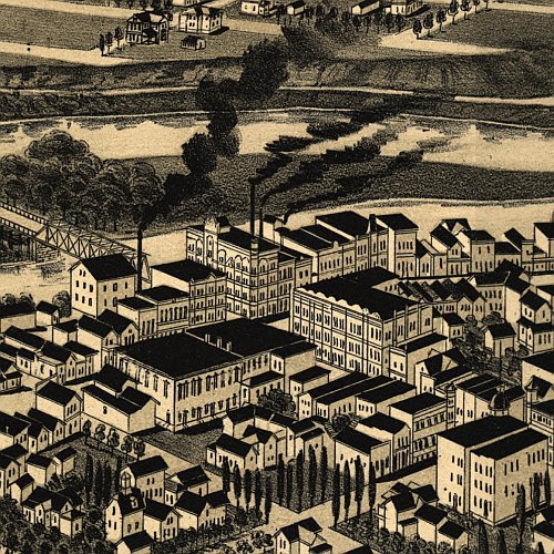 Perspective map of Missoula, Montana by American Publishing Co., 1891