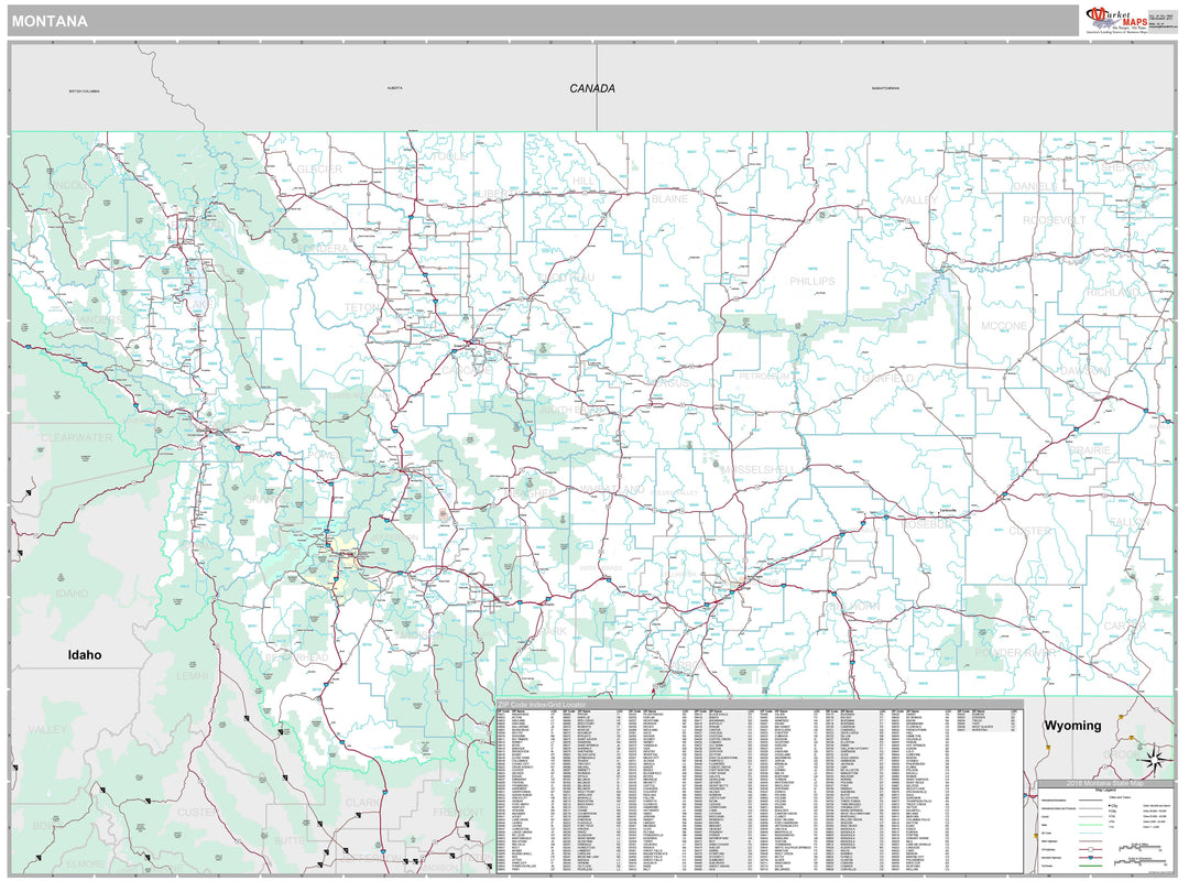 Premium Style Wall Map of Montana