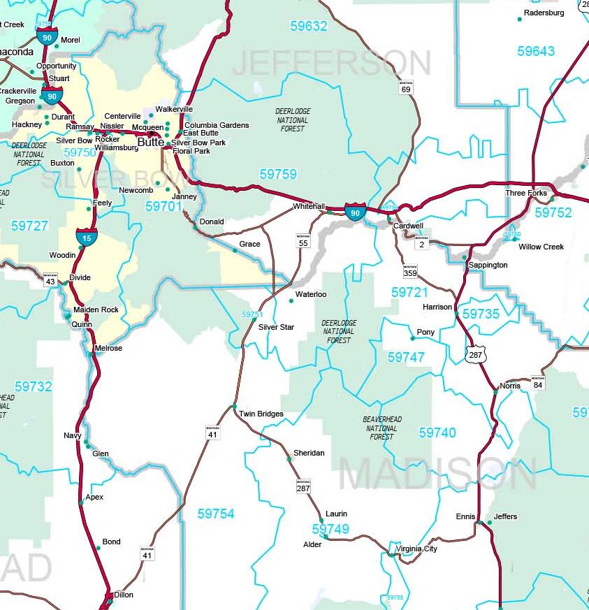 Premium Style Wall Map of Montana