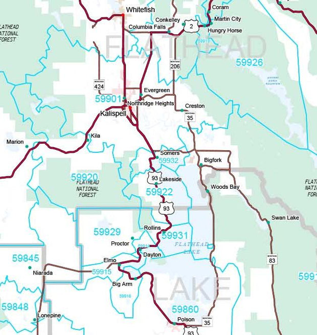 Premium Style Wall Map of Montana by Market Maps