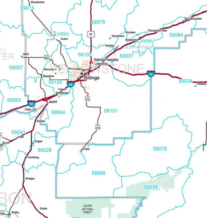 Premium Style Wall Map of Montana