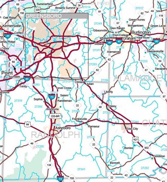 Premium Style Wall Map of North Carolina by Market Maps